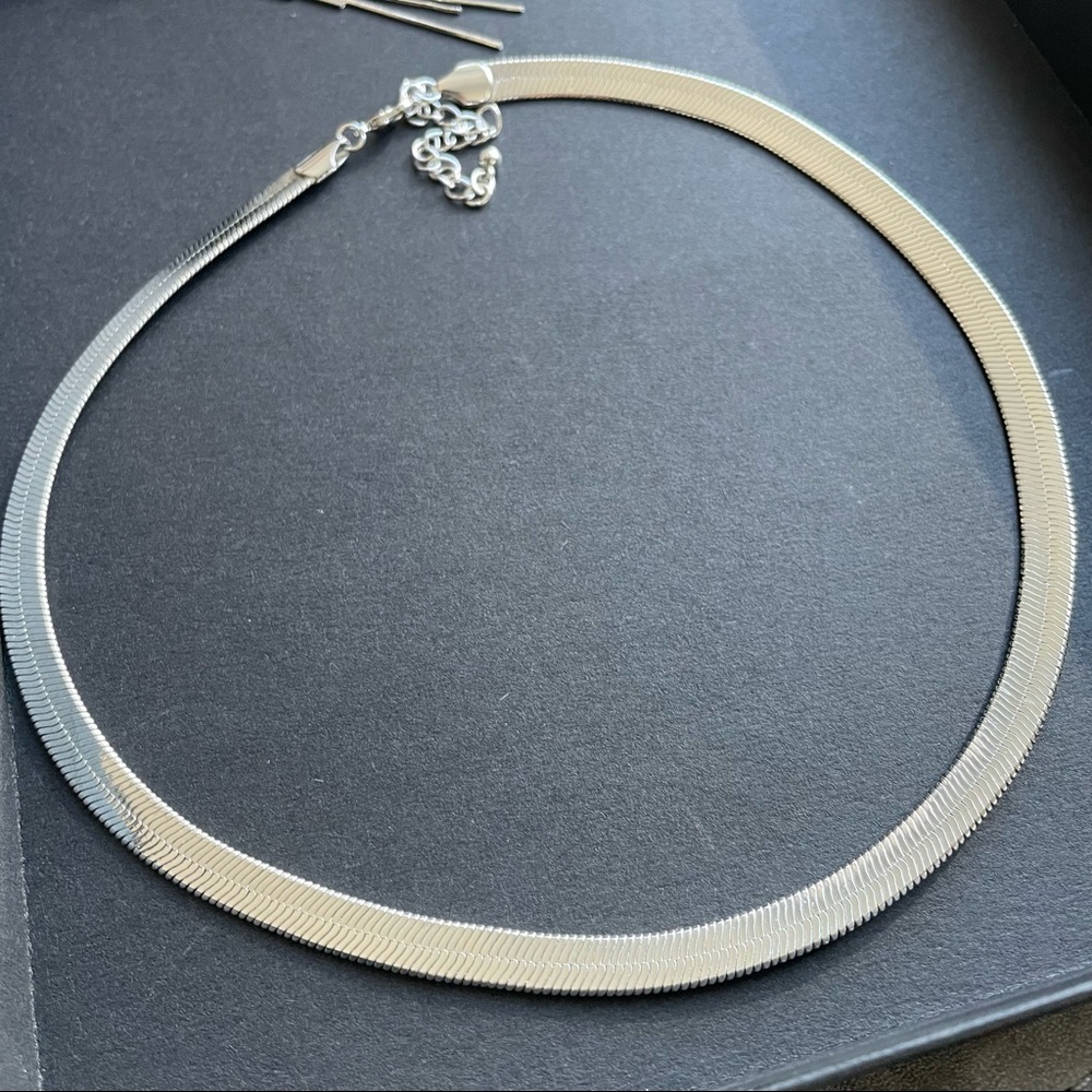 Silver Herringbone Necklace from Free People